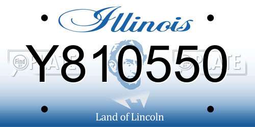Y810550 Illinois License Plate