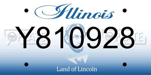 Y810928 Illinois License Plate