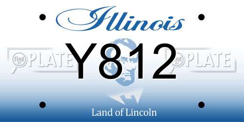 Y812 Illinois License Plate