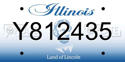 Y812435 Illinois License Plate