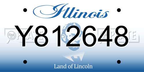 Y812648 Illinois License Plate
