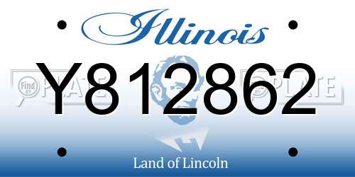 Y812862 Illinois License Plate