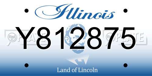 Y812875 Illinois License Plate