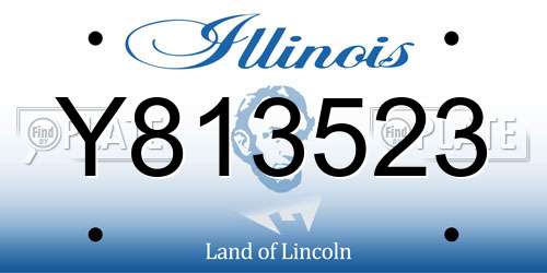 Y813523 Illinois License Plate