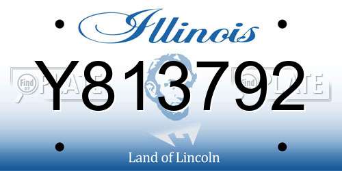 Y813792 Illinois License Plate