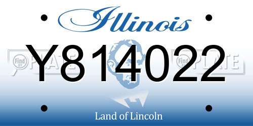 Y814022 Illinois License Plate