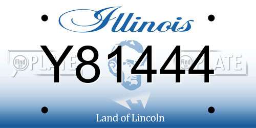 Y81444 Illinois License Plate