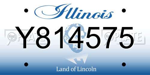 Y814575 Illinois License Plate