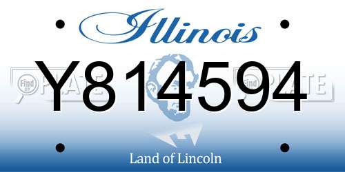 Y814594 Illinois License Plate