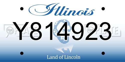 Y814923 Illinois License Plate
