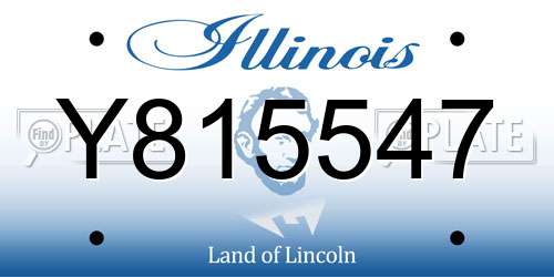 Y815547 Illinois License Plate