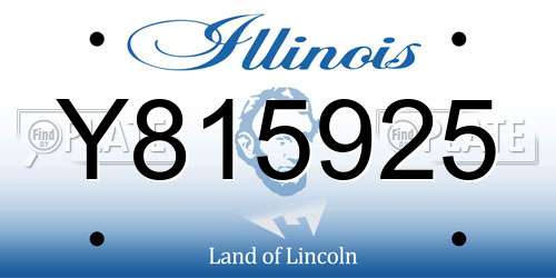 Y815925 Illinois License Plate