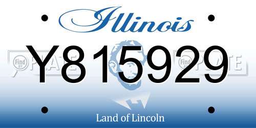 Y815929 Illinois License Plate