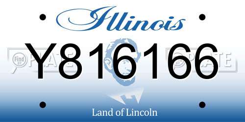 Y816166 Illinois License Plate