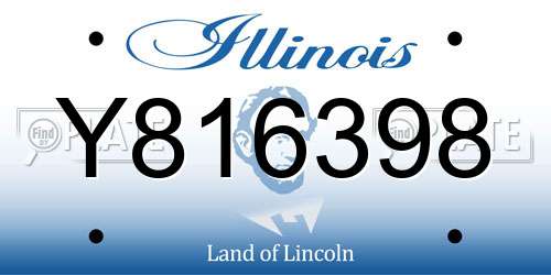 Y816398 Illinois License Plate