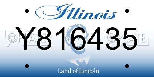 Y816435 Illinois License Plate