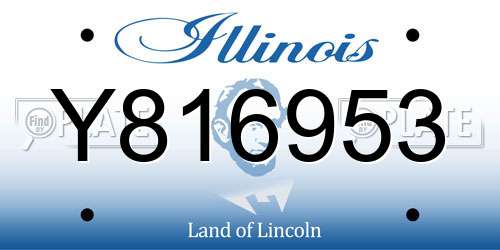 Y816953 Illinois License Plate