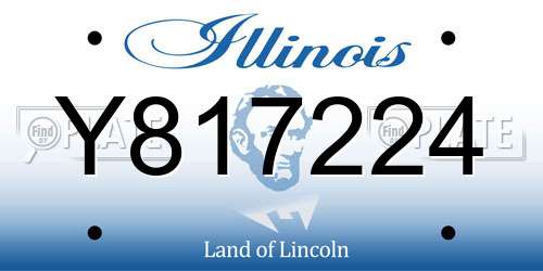 Y817224 Illinois License Plate