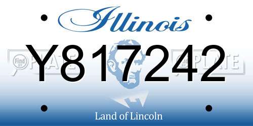 Y817242 Illinois License Plate