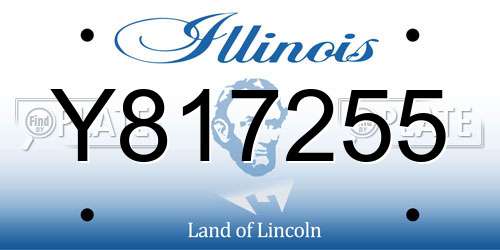 Y817255 Illinois License Plate