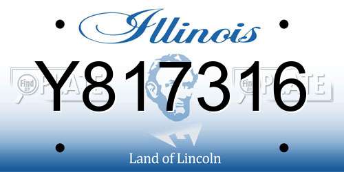 Y817316 Illinois License Plate