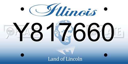 Y817660 Illinois License Plate