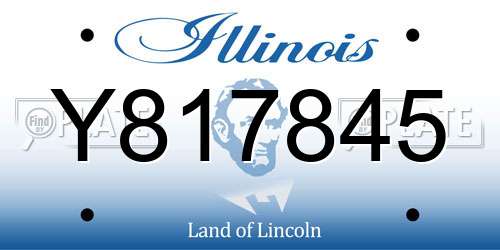 Y817845 Illinois License Plate