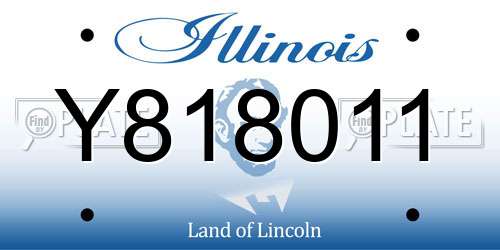Y818011 Illinois License Plate