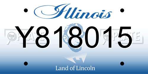 Y818015 Illinois License Plate