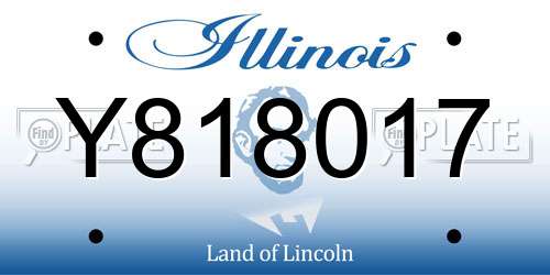 Y818017 Illinois License Plate