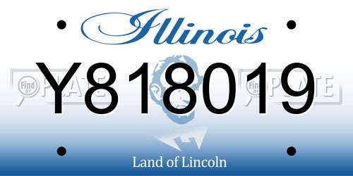 Y818019 Illinois License Plate