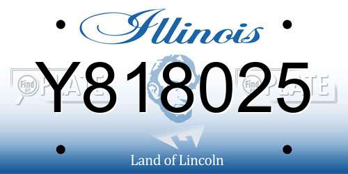 Y818025 Illinois License Plate