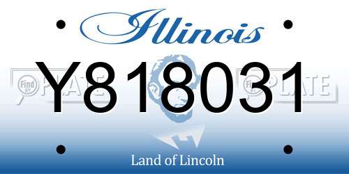 Y818031 Illinois License Plate
