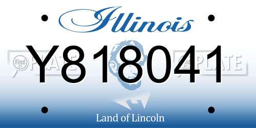 Y818041 Illinois License Plate