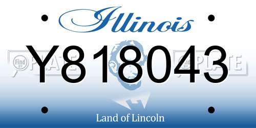 Y818043 Illinois License Plate