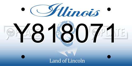 Y818071 Illinois License Plate