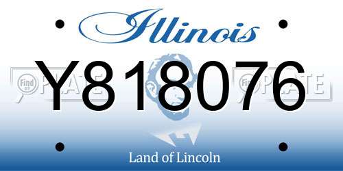 Y818076 Illinois License Plate