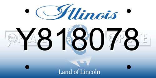 Y818078 Illinois License Plate