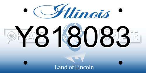 Y818083 Illinois License Plate
