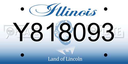 Y818093 Illinois License Plate