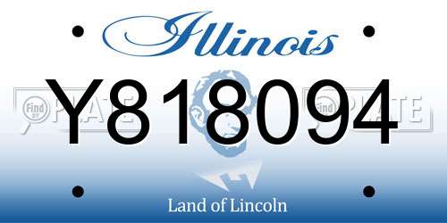 Y818094 Illinois License Plate
