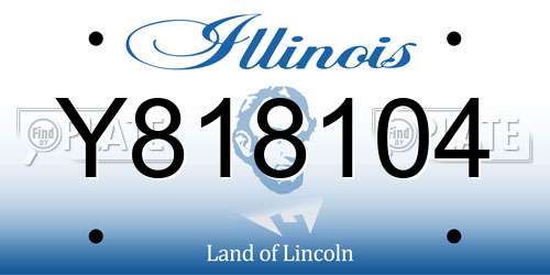 Y818104 Illinois License Plate