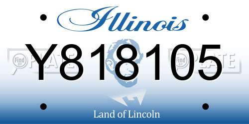 Y818105 Illinois License Plate
