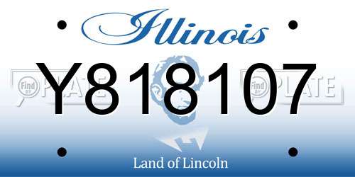 Y818107 Illinois License Plate