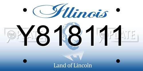 Y818111 Illinois License Plate