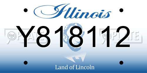 Y818112 Illinois License Plate