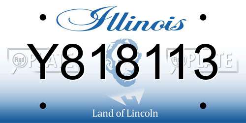 Y818113 Illinois License Plate
