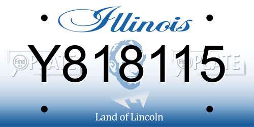 Y818115 Illinois License Plate