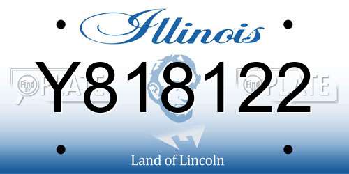 Y818122 Illinois License Plate