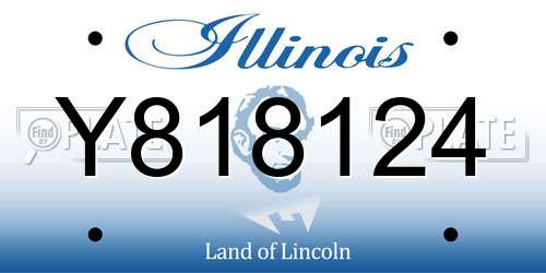 Y818124 Illinois License Plate
